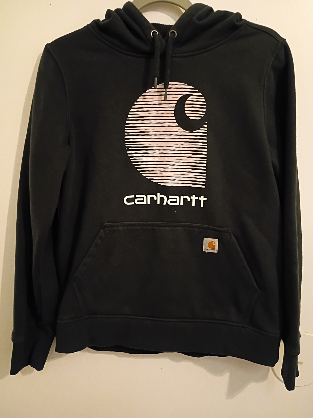 Carhartt Women's Black‎ Crewneck Logo Hoodie with Sz S